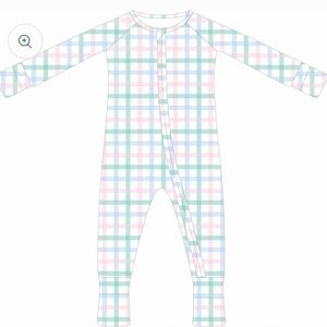 Saltwater Stitching, Rosemary Plaid Zip Pajama, 12-18M